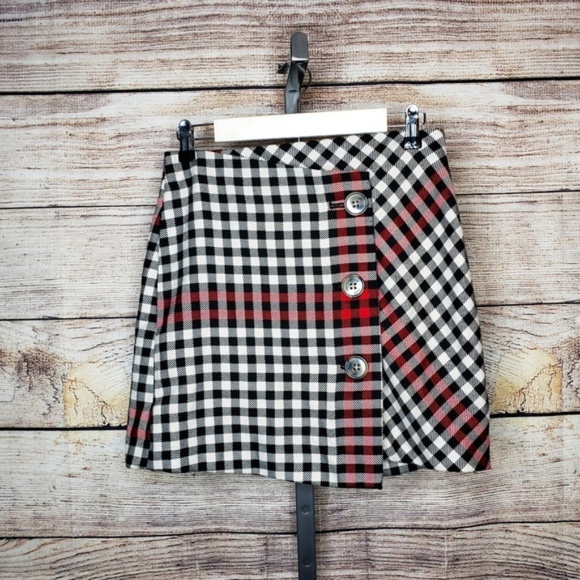 Who What Wear Dresses & Skirts - Who What Wear Plaid A-Line Mini Wrap Skirt NWOT